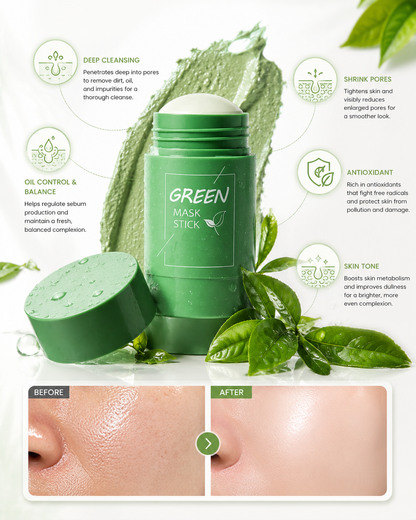 Green Tea Clay Stick for acne and shrink Blackhead