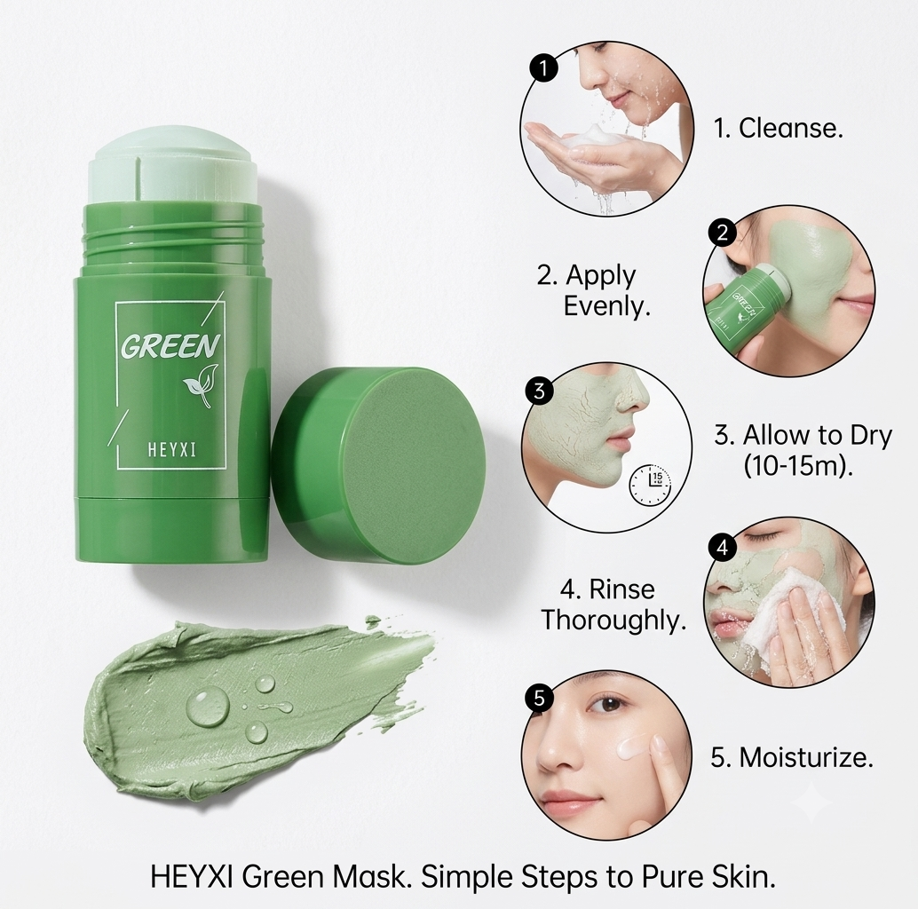 Green Tea Clay Stick for acne and shrink Blackhead